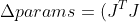 \Delta{params} = (J^T J)^{-1} (J^T \Delta\beta)